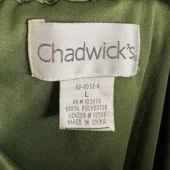 Chadwick's Size Large Green Purple Floral Maxi Skirt Lined Elastic Waist *Flaw* - Picture 6 of 7